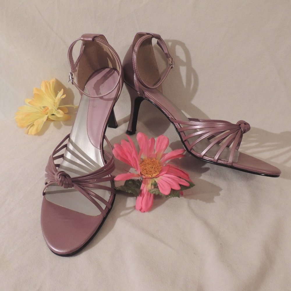 Newport News Mauve Strappy 3-1/2" Heeled Sandal
